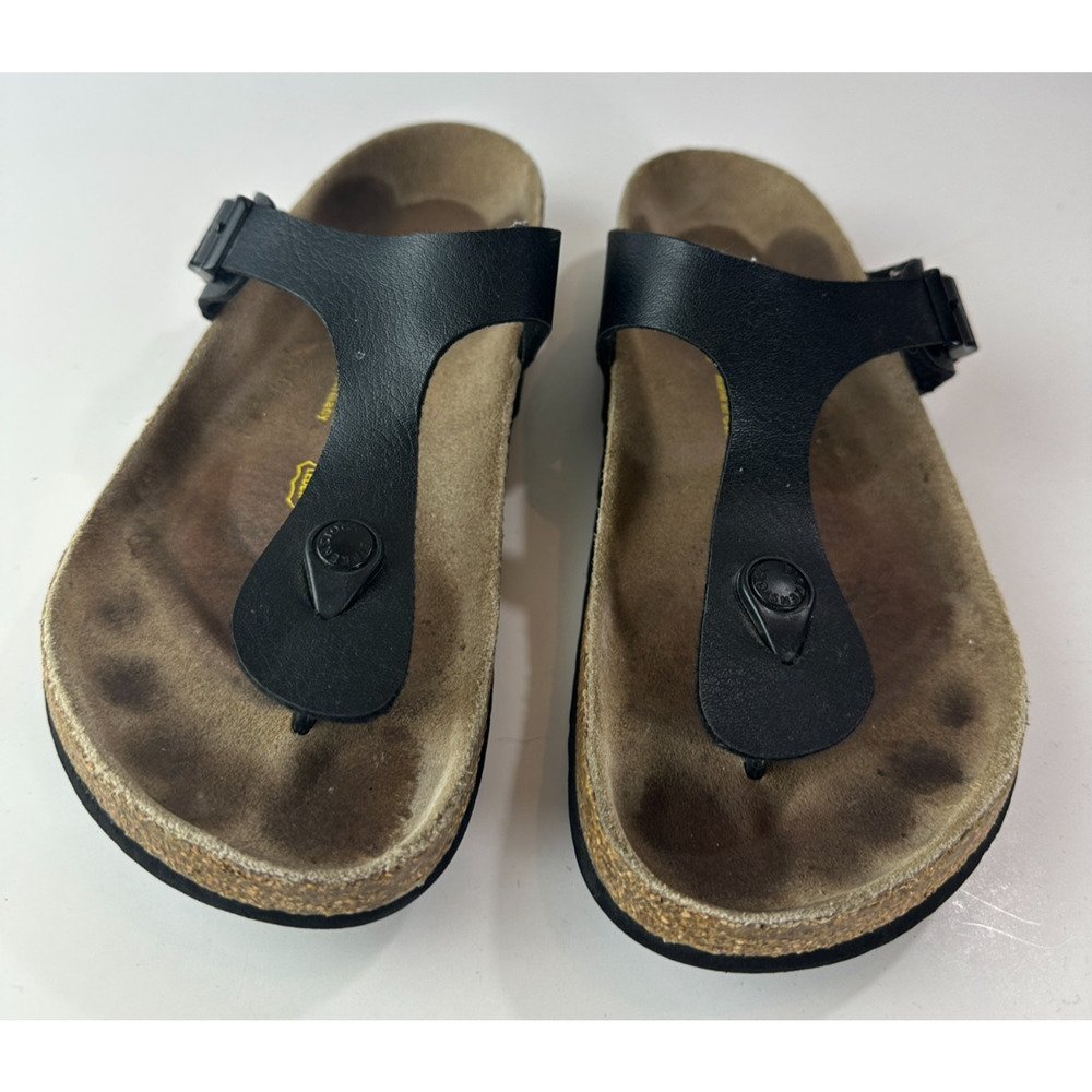 Birkenstock Gizeh Sandals Black Slides Buckle Thong 39 Women's US Size 8 - Picture 5 of 13